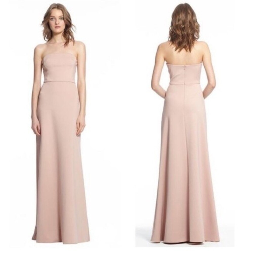 Monique Lhuillier Bridesmaids Henley Strapless Dress 50497 in Blush 8 NWOT
